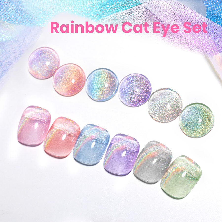 Nail Art Cat Eye Pink - QAZIXU مجموعة طلاء أظافر جل عين