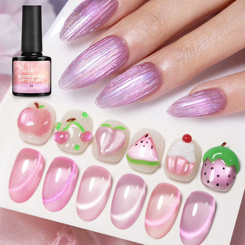 طلاء أظافر جل عين القط من AWSt - مراجعة Nail Art Pink Cat Eye وسعره