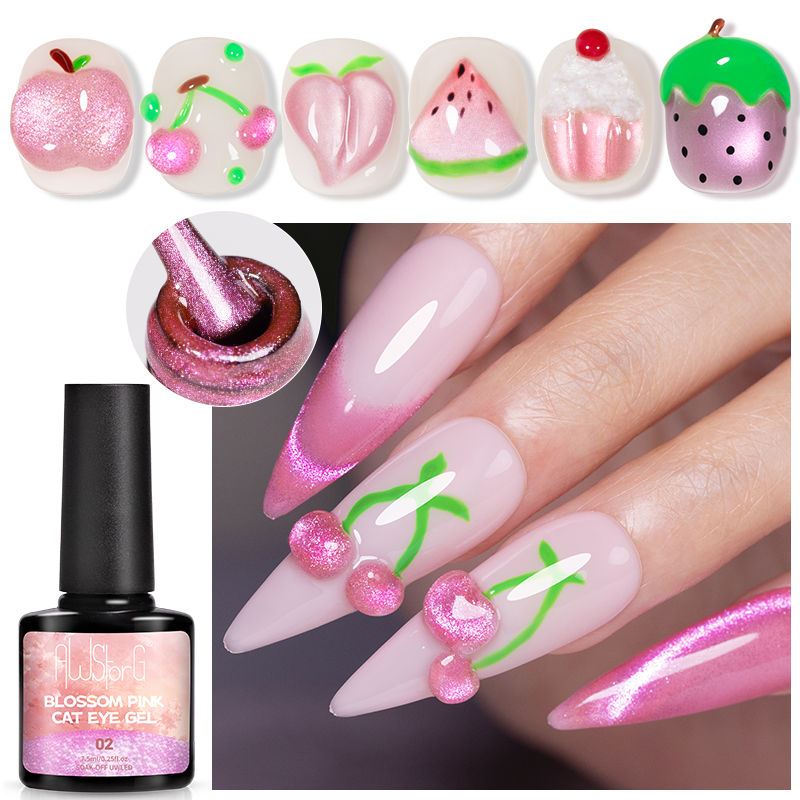طلاء أظافر جل عين القط من AWSt - مراجعة Nail Art Pink Cat Eye وسعره