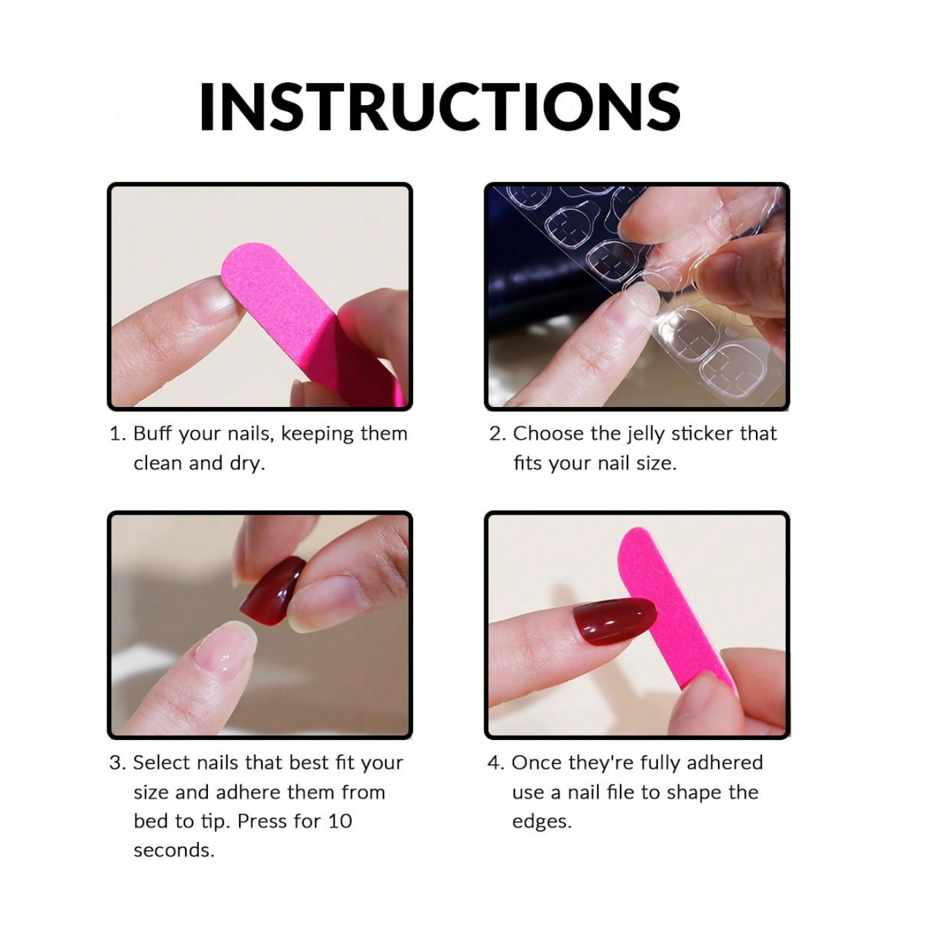 أظافر صناعية لاصقة متوسطة الطو - مراجعة Nail Art Pink Cat Eye وسعره