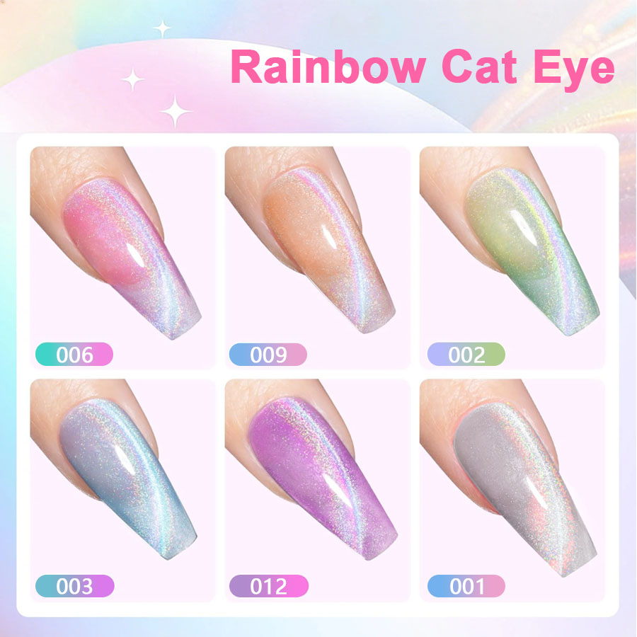 QAZIXU مجموعة طلاء أظافر جل عي - مراجعة Nail Art Cat Eye Pink وسعره