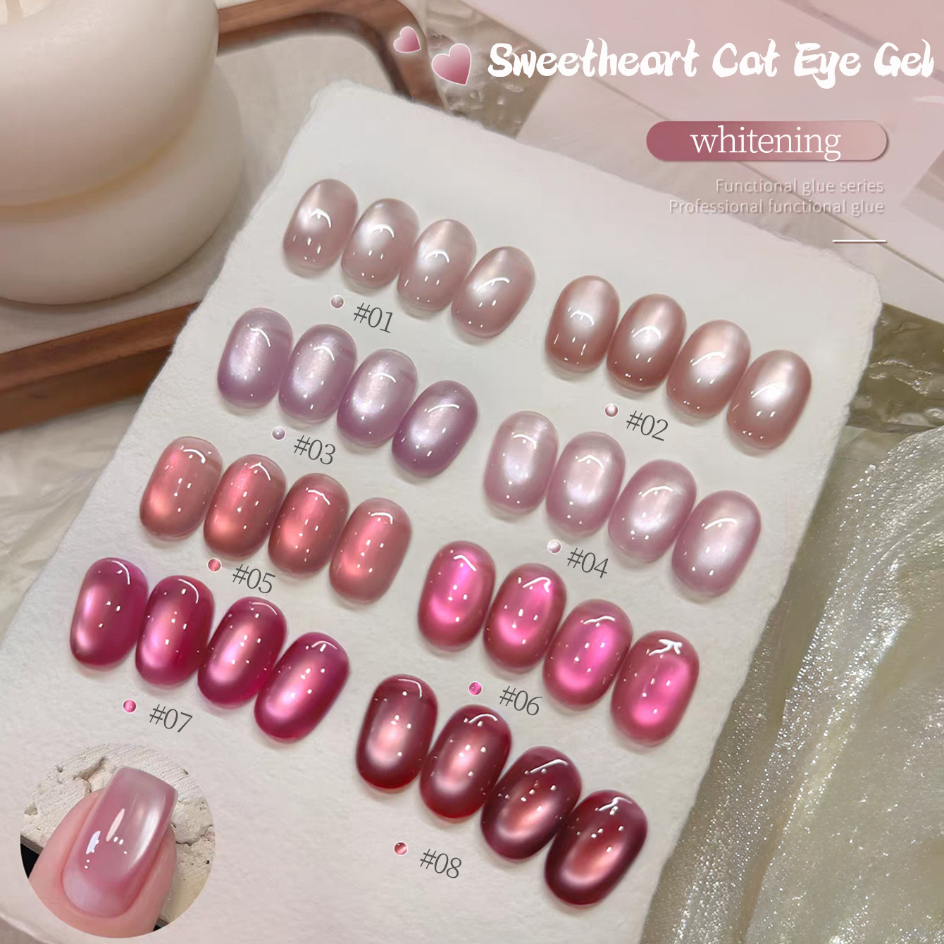طلاء أظافر جل جديد بتأثير عين  - مراجعة Nail Art Pink Cat Eye وسعره